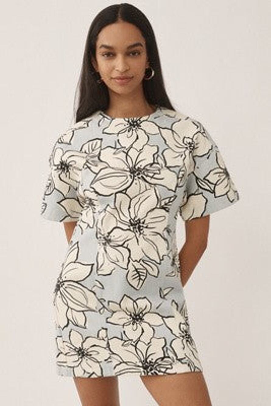 Dhruv Kapoor Short-Sleeve Denim Mini Dress - S